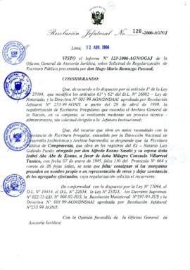 Resolución Jefatural N° 120-2006-AGN/J