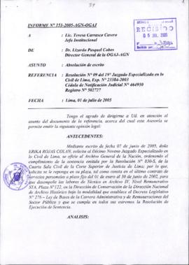 INFORME 153-2005-AGN-OGAJ