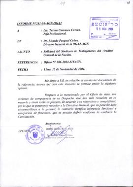 INFORME 281-2004-AGN-OGAJ