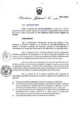 Resolución Jefatural N° 438-2011-AGN/J