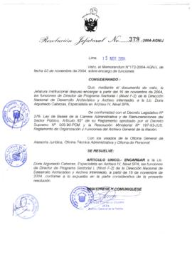 Resolución Jefatural N° 379-2004-AGN/J