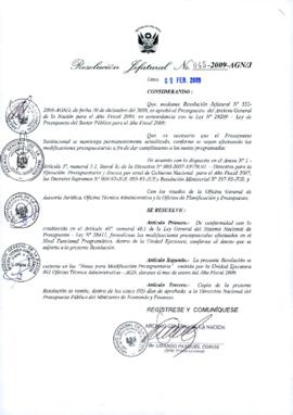 Resolución Jefatural N° 045-2009-AGN/J