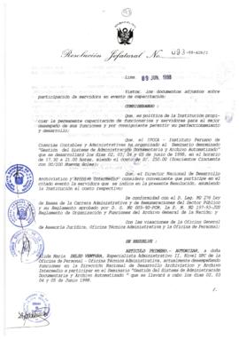 Resolución Jefatural N° 093-1998/AGN/J