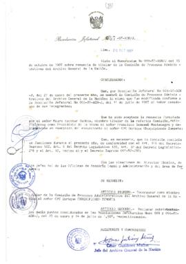 Resolución Jefatural N° 087-1987/AGN/J