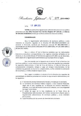 Resolución Jefatural N° 277-2013-AGN/J