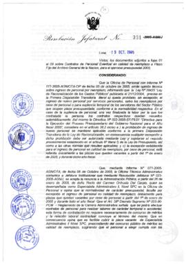Resolución Jefatural N° 331-2005-AGN/J