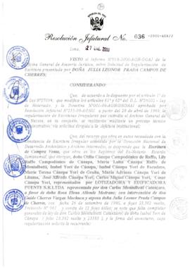 Resolución Jefatural N° 036-2000/AGN/J