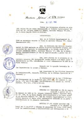 Resolución Jefatural N° 171-1992/AGN/J
