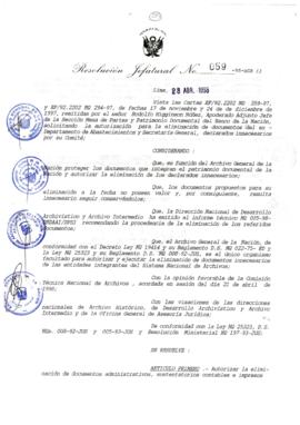 Resolución Jefatural N° 059-1998/AGN/J