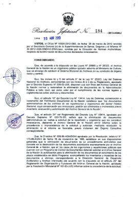 Resolución Jefatural N° 184-2013-AGN/J