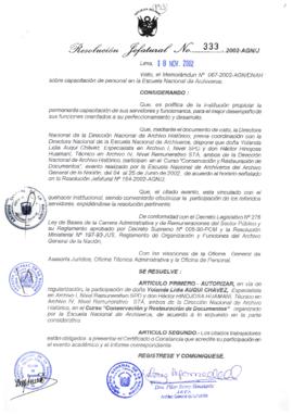 Resolución Jefatural N° 333-2002/AGN/J