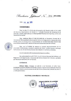 Resolución Jefatural N° 304-2013-AGN/J