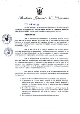 Resolución Jefatural N° 196-2013-AGN/J