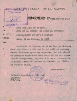 MEMORANDUM 032-87/AGN-JOAJ