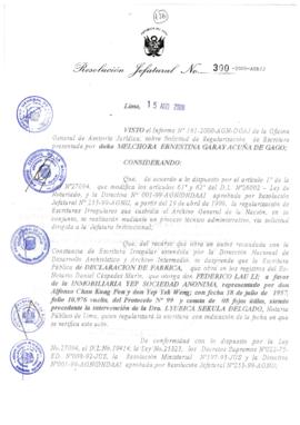 Resolución Jefatural N° 300-2000/AGN/J