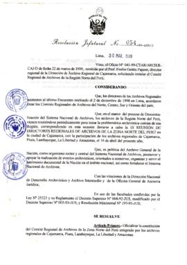 Resolución Jefatural N° 054-1999/AGN/J