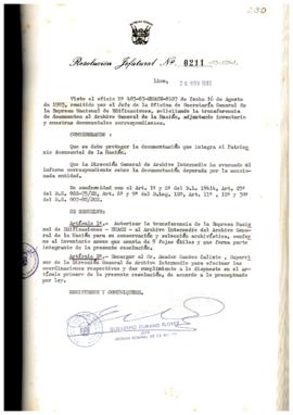 Resolución Jefatural N° 211-1983/AGN/J
