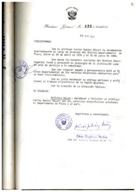 Resolución Jefatural N° 126-1986/AGN/J