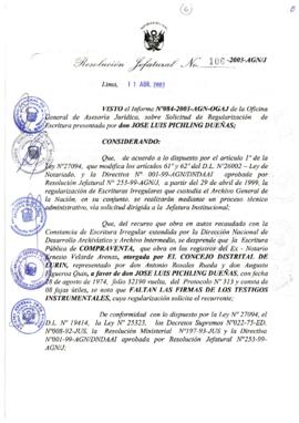 Resolución Jefatural N° 106-2003-AGN/J
