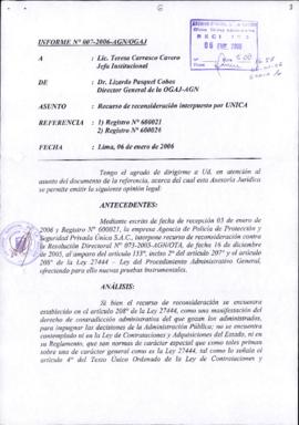 INFORME 007-2006-AGN/OGAJ