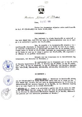 Resolución Jefatural N° 171-1990/AGN/J