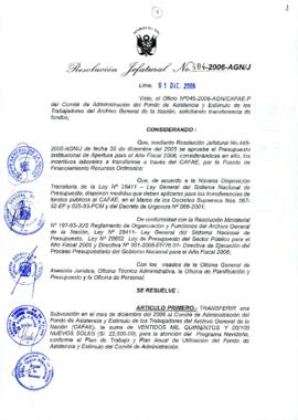 Resolución Jefatural N° 404-2006-AGN/J