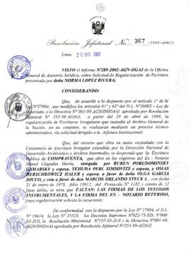 Resolución Jefatural N° 367-2002/AGN/J