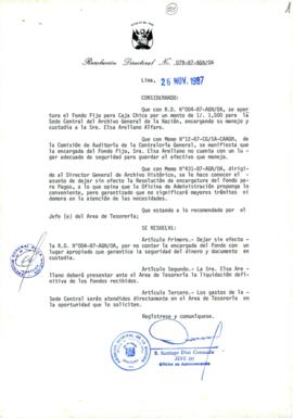 Resolución Directoral N° 79-87-AGN-OA