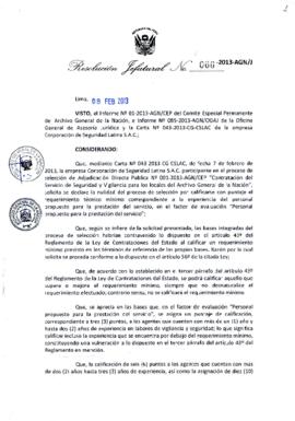 Resolución Jefatural N° 066-2013-AGN/J