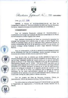 Resolución Jefatural N° 216-2018-AGN/J