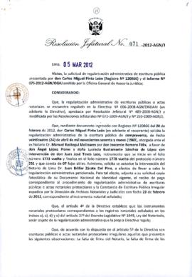 Resolución Jefatural N° 071-2012-AGN/J