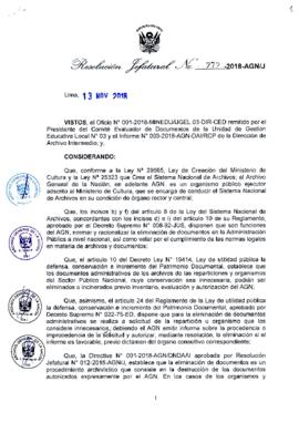 Resolución Jefatural N° 272-2018-AGN/J