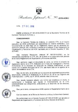 Resolución Jefatural N° 342-2018-AGN/J