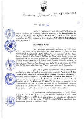 Resolución Jefatural N° 417-2004-AGN/J