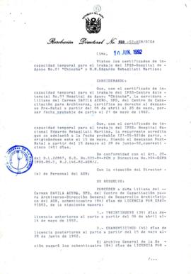 Resolución Directoral N° 018-92-AGN/DIGA