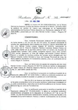 Resolución Jefatural N° 343-2009-AGN/J