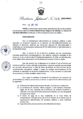 Resolución Jefatural N° 400-2012-AGN/J