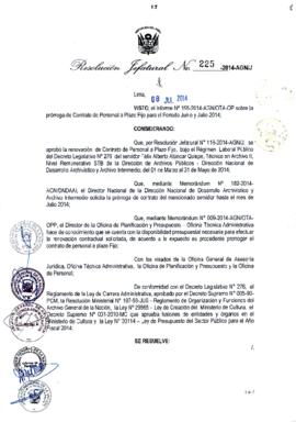 Resolución Jefatural N° 225-2014-AGN/J