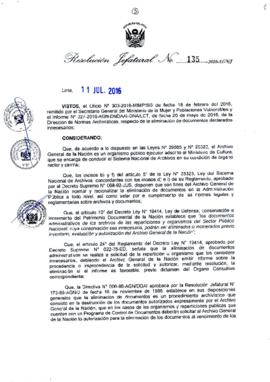 Resolución Jefatural N° 135-2016-AGN/J