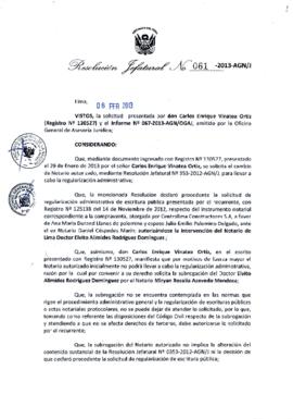 Resolución Jefatural N° 061-2013-AGN/J