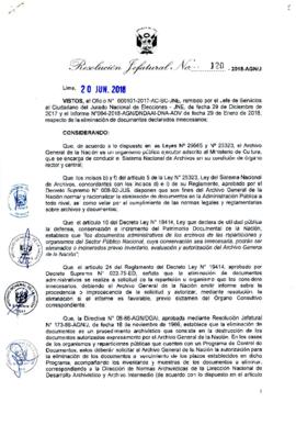 Resolución Jefatural N° 120-2018-AGN/J