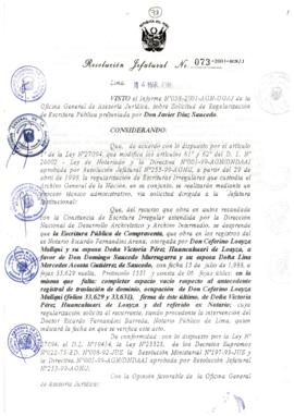 Resolución Jefatural N°073-2001/AGN/J