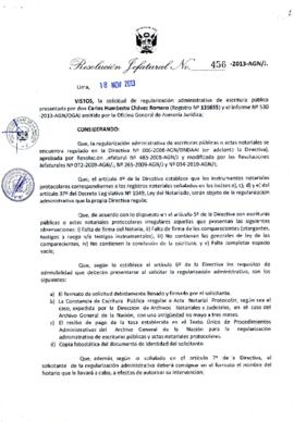 Resolución Jefatural N° 456-2013-AGN/J