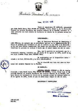 Resolución Directoral N° 122-86-AGN/OA