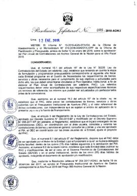 Resolución Jefatural N° 008-2018-AGN/J