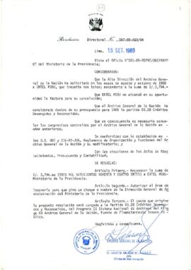 Resolución Directoral N° 047-89-AGN/OA
