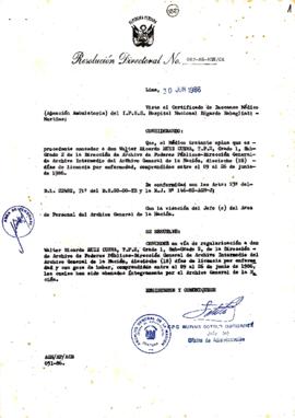 Resolución Directoral N° 62-86-AGN/OA