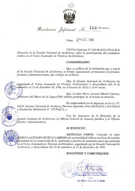 Resolución Jefatural N° 166-1998/AGN/J