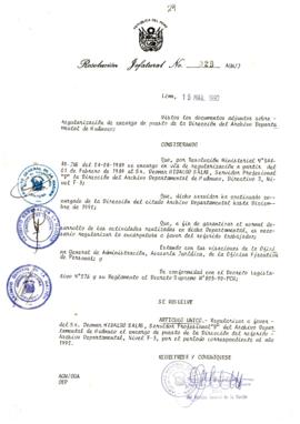 Resolución Jefatural N° 029-1993/AGN/J