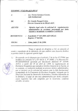 INFORME 165-2004-AGN-OGAJ